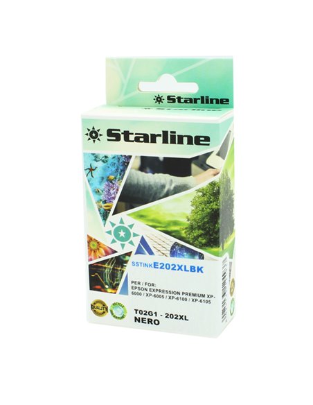 Cartuccia ink compatibile Nero per Epson 202XL 24ml JNEP202B STARLINE INKJET COMPATIBILI