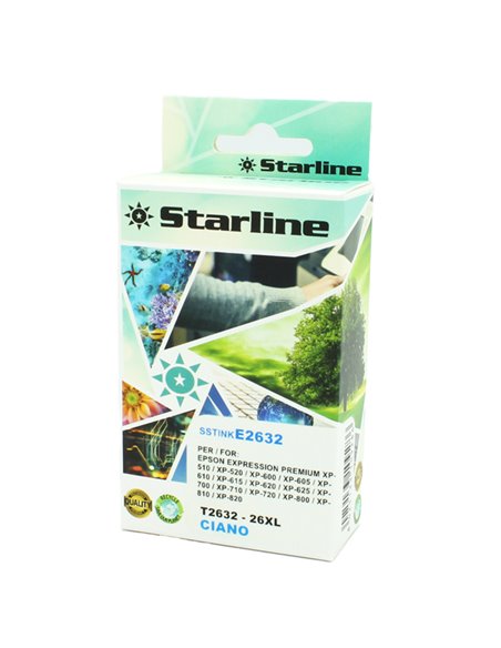 CARTUCCIA INK CIANO PER PRINT C/EPSON T2632 JNEP26C STARLINE INKJET COMPATIBILI