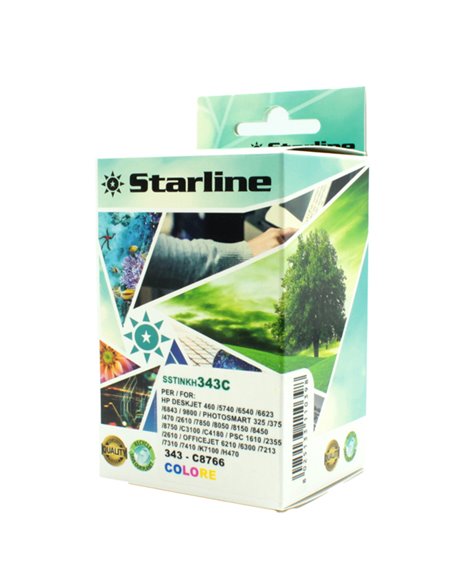CARTUCCIA INK COLORI PER PRINT C/HP 343 JRHP343 STARLINE INKJET COMPATIBILI