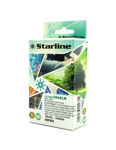 CARTUCCIA INK NERO RIGENERATA PER HP N. 364 E 364XL JNHP364B STARLINE INKJET COMPATIBILI