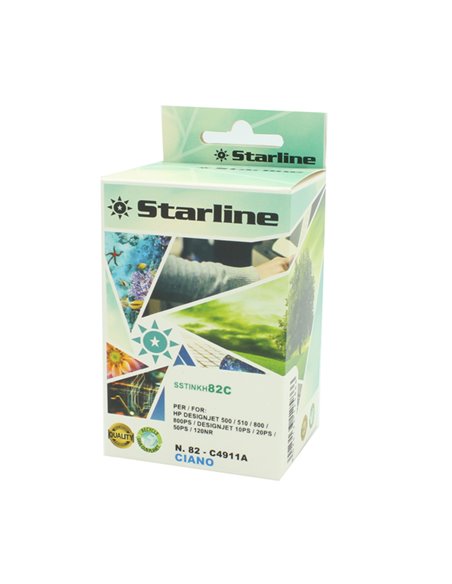 Starline Cartuccia ink per Hp N.82 Ciano 69ML JRHP82C