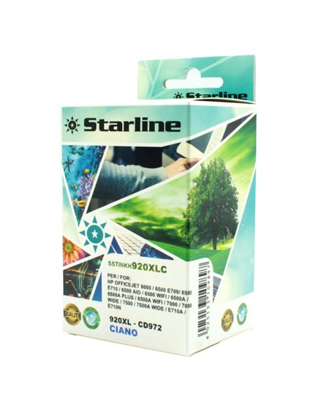 CARTUCCIA INK CIANO PER PRINT C/HP N. 920 E 920XL CON CHIP JNHP920C STARLINE INKJET COMPATIBILI