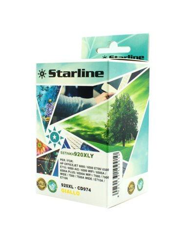 CARTUCCIA INK GIALLO PER PRINT C/HP N. 920 E 920XL CON CHIP JNHP920Y STARLINE INKJET COMPATIBILI