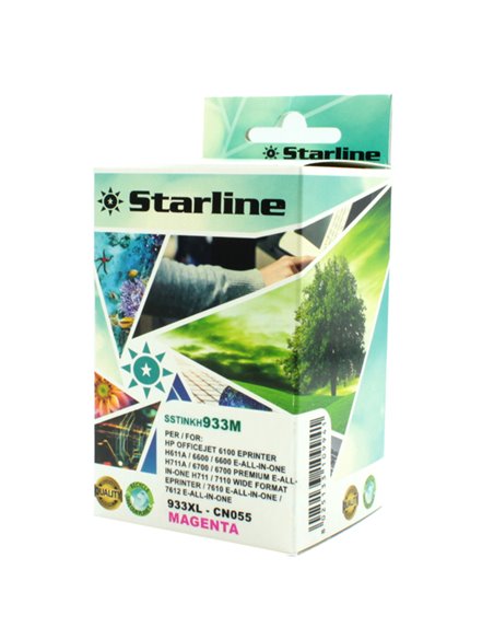 CARTUCCIA INK MAGENTA PER PRINT C/HP 933M CON CHIP JNHP933M STARLINE INKJET COMPATIBILI