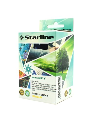 CARTUCCIA INK GIALLO PER PRINT C/HP 951XLY CON CHIP JNHP951Y STARLINE INKJET COMPATIBILI