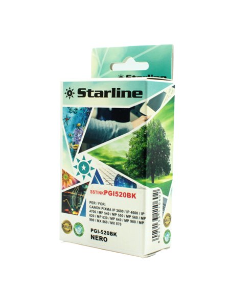 CARTUCCIA INK NERO PER PRINT C/CANON PGI520BK JNCA520B STARLINE INKJET COMPATIBILI