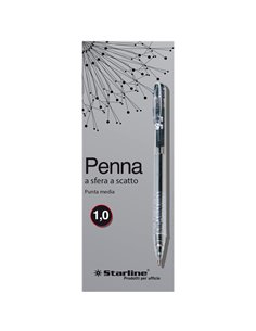 SCATOLA 20 PENNE SFERA SCATTO NERO 1.0mm STARLINE 5603