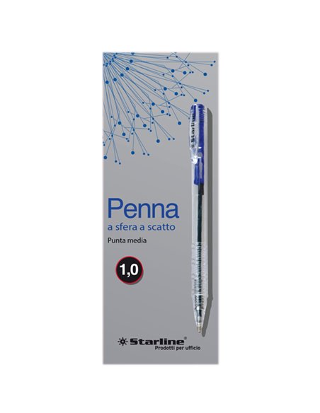 SCATOLA 20 PENNE SFERA SCATTO BLU 1.0mm STARLINE 5604