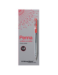 SCATOLA 20 PENNE SFERA SCATTO ROSSO 1.0mm STARLINE 5605