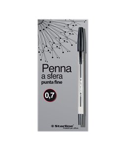 SCATOLA 50 PENNA SFERA NERO P. FINE 0.7MM STARLINE STL1105.