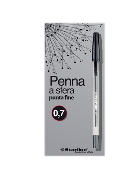 SCATOLA 50 PENNA SFERA NERO P. FINE 0.7MM STARLINE STL1105.