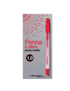 SCATOLA 50 PENNA SFERA ROSSO P.MEDIA 1.0MM STARLINE STL1109.