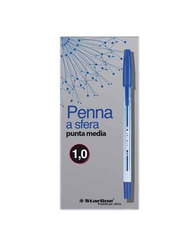 SCATOLA 50 PENNA SFERA BLU P.MEDIA 1.0MM STARLINE STL1110.