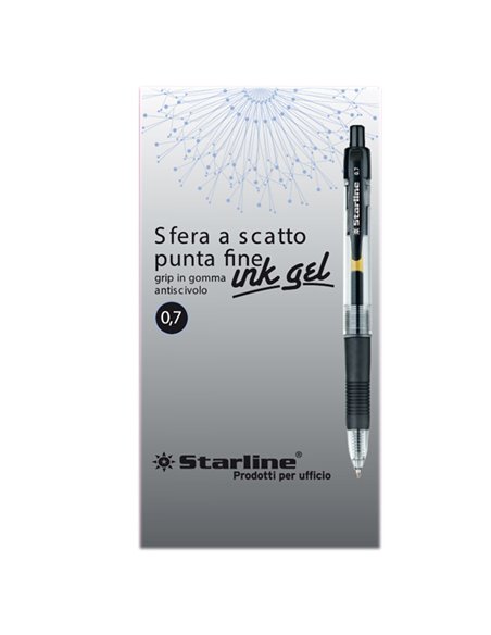 PENNA SFERA SCATTO INK GEL NERO 0.7MM Fine STARLINE STL1208.