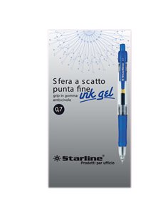 PENNA SFERA SCATTO INK GEL BLU 0.7MM Fine STARLINE STL1209.