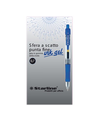 PENNA SFERA SCATTO INK GEL BLU 0.7MM Fine STARLINE STL1209.