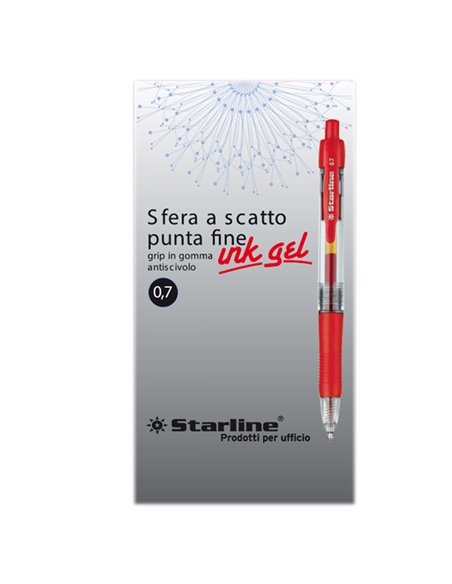 PENNA SFERA SCATTO INK GEL ROSSO 0.7MM Fine STARLINE STL1210.