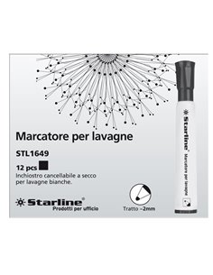 Marcatore per lavagne punta tonda 2mm nero Starline STL1649. STARLINE PER LAVAGNE CANCELLABILI