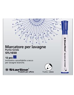 Marcatore per lavagne punta tonda 2mm blu Starline STL1650.
