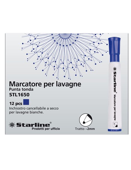 Marcatore per lavagne punta tonda 2mm blu Starline STL1650.