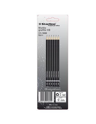 BLISTER 6 MATITE GRAFITE HB STARLINE STL1900B.