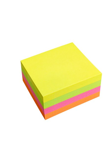 CUBO BIGLIETTI ADESIVI ASSORT.NEON 75X75mm 320fg 70gr Starline Q900056 STARLINE BLOCCHI ADESIVI-DISPENSER
