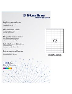 Etichetta adesiva bianca 100fg A4 35x23,5mm (72et/fg) STARLINE X210ODC526