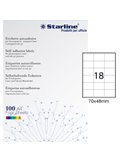 Etichetta adesiva bianca 100fg A4 70x48mm (18et/fg) STARLINE X210ODC517