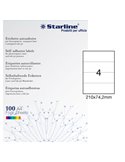 Etichetta adesiva bianca 100fg A4 210x74,2mm (4et/fg) STARLINE X210ODC564