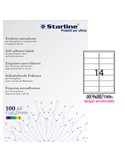 Etichetta adesiva bianca 100fg A4 99,1x38,1mm (14et/fg) angoli tondi STARLINE X210ODA440