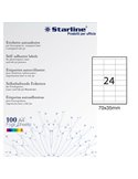 Etichetta adesiva bianca 100fg A4 70x35mm (24et/fg) STARLINE X210ODC549