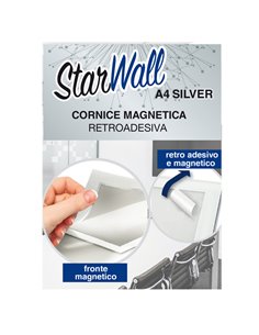 Cornice magnetica retroadesiva Starwall A4 silver Starline STL6430A4SILVER STARLINE CORNICI DA PARETE E SUPPORTI 2