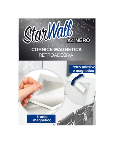 Cornice magnetica retroadesiva Starwall A4 nero Starline STL6431A4NERO
