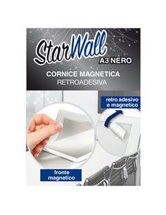 Cornice magnetica retroadesiva Starwall A3 nero Starline STL6433A3NERO 2