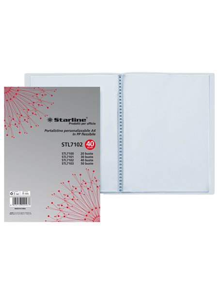PORTALISTINI PERSONAL. 40 BUSTE IN PPL TRASPARENTE STARLINE XP40T