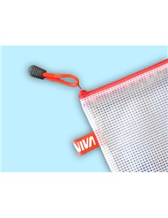 Busta in PVC a rete A4-27x36cm con cerniera blu 3300 STL 2