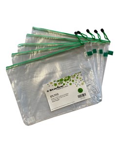 Busta in PVC a rete B4-31,2x41,2cm con cerniera verde 5073.STL7312