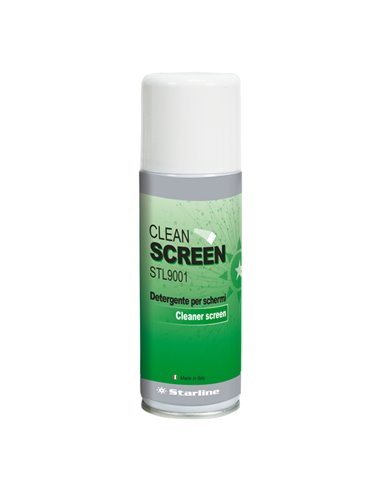 Detergente in schiuma Clean Screen 200ml per monitor e tastiere_Starline A01027 STARLINE SALVIETTE-KIT PER PULIZIA E ARIA