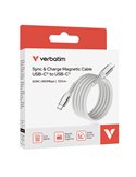 Verbatim Cavo Magnetico Sync  Charge USB-C to USB-C 60W  120 cm_Grigio 31850
