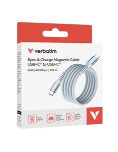 Verbatim Cavo Magnetico Sync Charge USB-C to USB-C 60W 120 cm_Blu 31852 VERBATIM ADATTATORI-CAVI-ORGANIZZACAVI