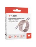 Verbatim Cavo Magnetico Sync  Charge USB-C to USB-C 100W  120 cm_Rosa 31857