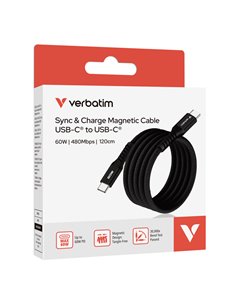 Verbatim Cavo Magnetico Sync  Charge USB-C to USB-C 60W  120 cm_Nero 31859