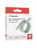 Verbatim Cavo Magnetico Sync Charge USB-C to USB-C 60W  120 cm_Verde 31864