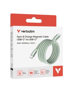 Verbatim Cavo Magnetico Sync Charge USB-C to USB-C 60W  120 cm_Verde 31864