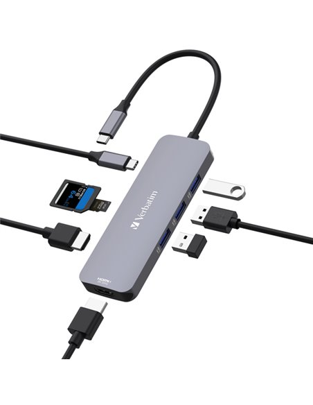 Verbatim USB-C Pro Multiport Hub 8 Port CMH-08 32151 VERBATIM POWERBANK E CARICATORI