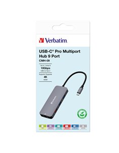 Verbatim USB-C Pro Multiport Hub 9 Port CMH-09 32152 VERBATIM POWERBANK E CARICATORI