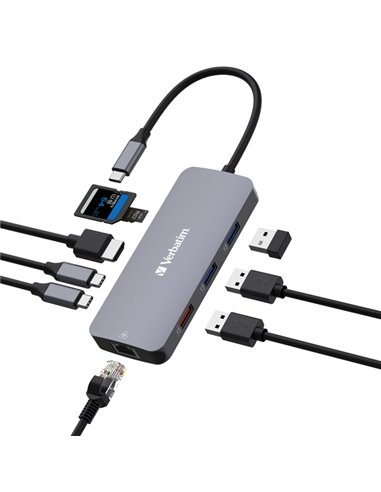 Verbatim USB-C Pro Multiport Hub 9 Port CMH-09 32152 VERBATIM POWERBANK E CARICATORI