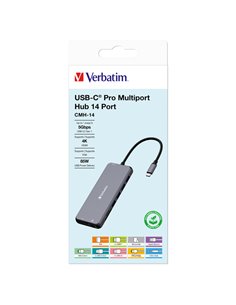 Verbatim USB-C Pro Multiport Hub 14 Port CMH-14 32154 VERBATIM POWERBANK E CARICATORI