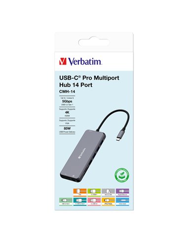 Verbatim USB-C Pro Multiport Hub 14 Port CMH-14 32154 VERBATIM POWERBANK E CARICATORI