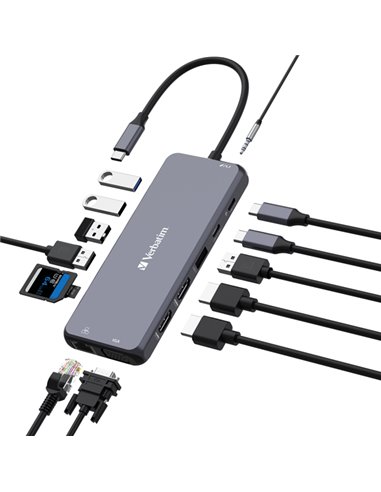 Verbatim USB-C Pro Multiport Hub 14 Port CMH-14 32154 VERBATIM POWERBANK E CARICATORI